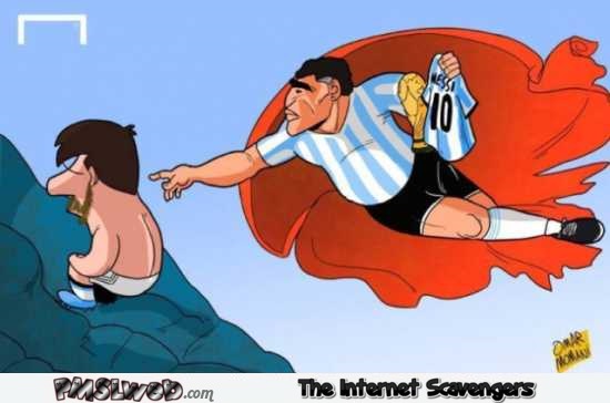Messi and Maradona funny cartoon @PMSLweb.com