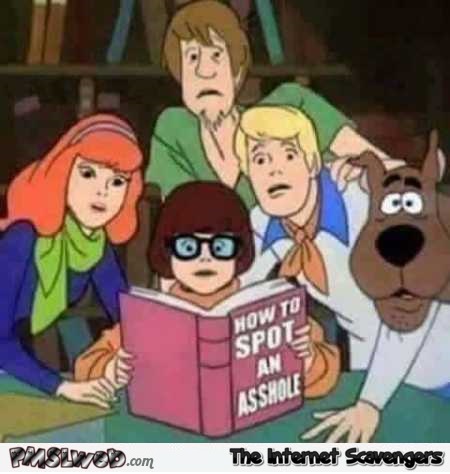 Funny Scooby doo how to spot an assh*ole – Laugh out loud pictures @PMSLweb.com