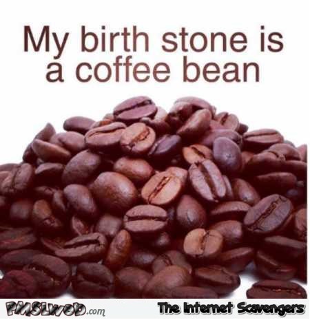 My birth stone is a coffee bean humor @PMSLweb.com
