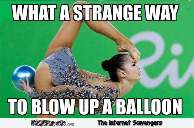 Strange way to blow up a balloon funny meme @PMSLweb.com