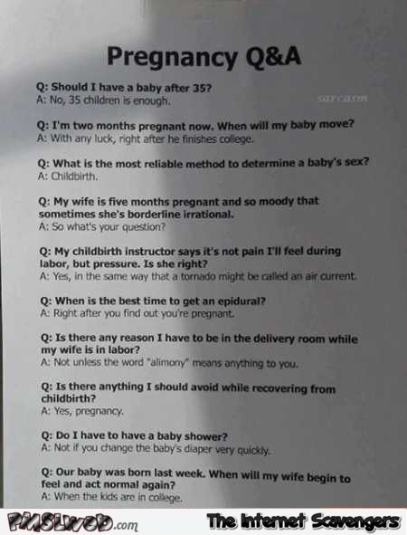 Funny pregnancy Q&A – LOL picture collection @PMSLweb.com