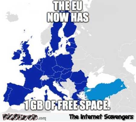 EU has 1GB of free space funny meme @PMSLweb.com