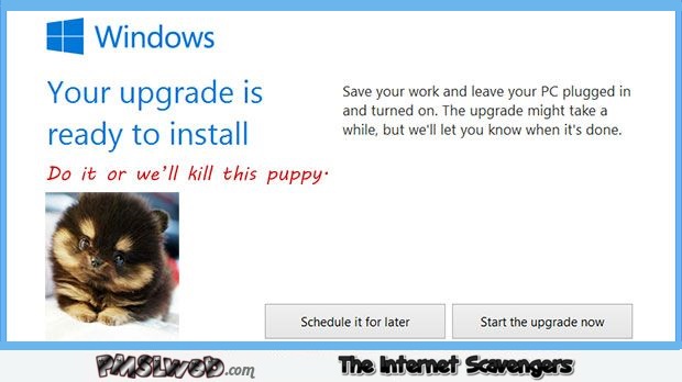 Funny Windows 10 upgrade in a nutshell @PMSLweb.com