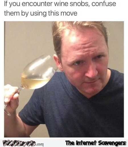 If you encounter wine snobs funny meme @PMSLweb.com