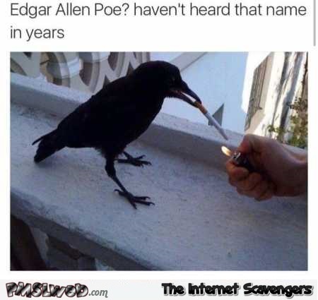 Crow doesn’t know Edgar Allen Poe dank meme @PMSLweb.com