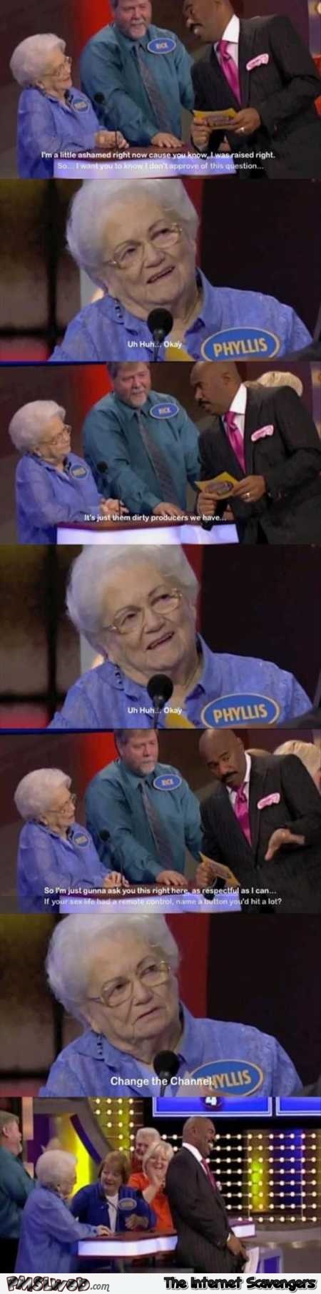Funny grandma on family feud @PMSLweb.com