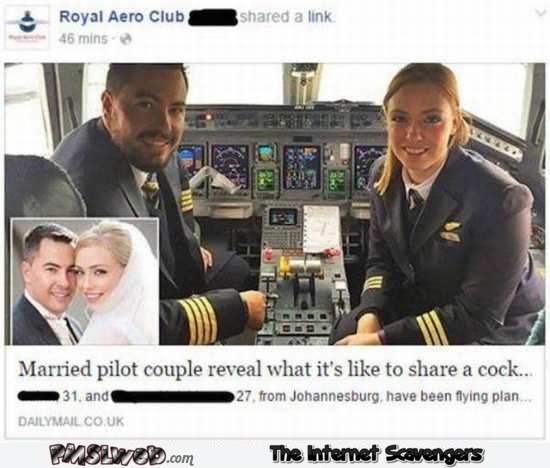 Married pilot couple funny news title fail – Foolish Friday pictures @PMSLweb.com
