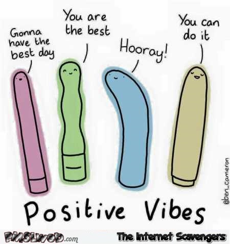 Positive vibes funny cartoon @PMSLweb.com