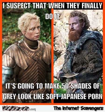 Funny Brienne and Tormund Game of Thrones meme @PMSLweb.com