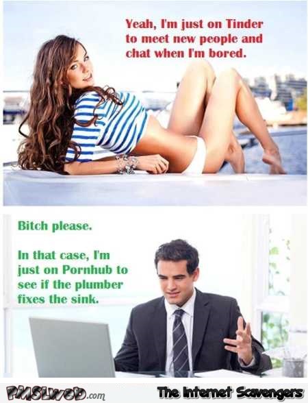 Tinder users versus pornhub users humor