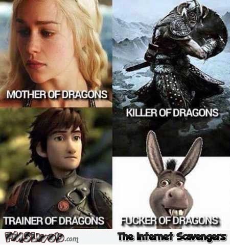 Funny famous dragon related characters @PMSLweb.com