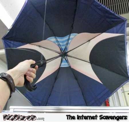 Funny Japanese schoolgirl umbrella design @PMSLweb.com
