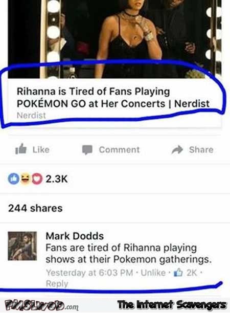 Funny Rihanna versus Pokemon players response @PMSLweb.com