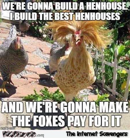 Funny chicken version of Trump meme @PMSLweb.com