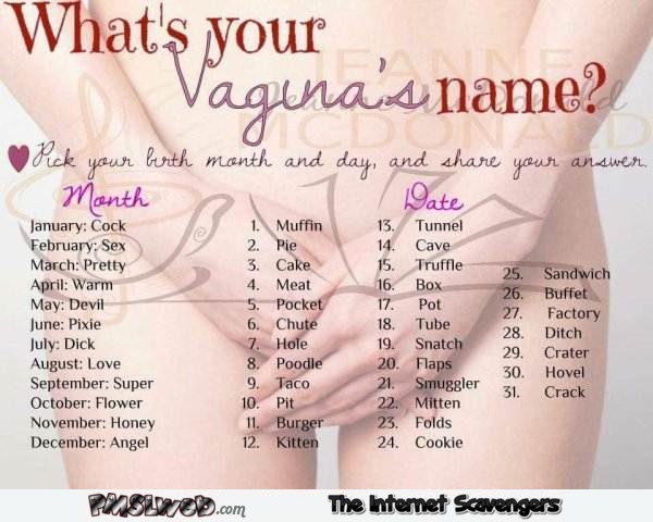 What’s your vagina’s name humor @PMSLweb.com