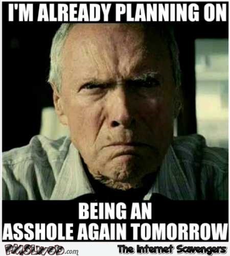 I plan on being an asshole again tomorrow sarcastic humor @PMSLweb.com