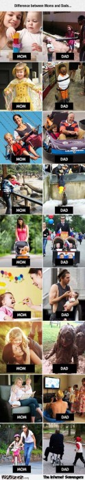 Mom versus dad humor