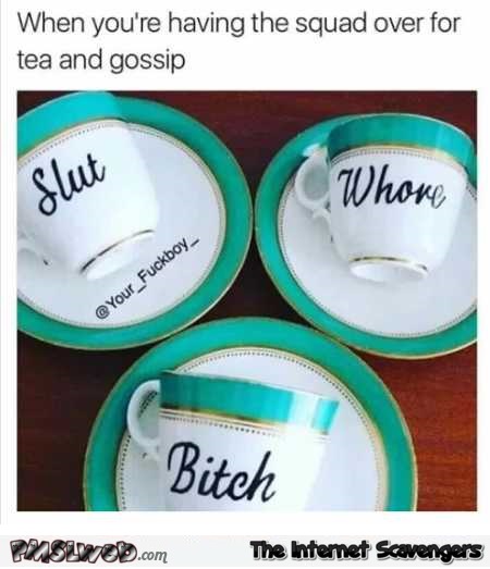 When you’re having the squad over for tea and gossip meme @PMSLweb.com