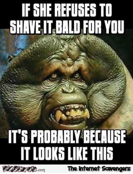 If she refuses to shave it bald for you funny meme @PMSLweb.com