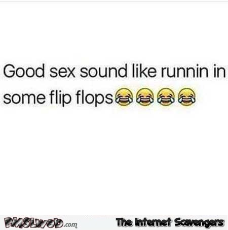 Good sex sounds like running in flip flops funny quote
