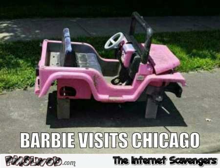 Barbie visits Chicago funny meme @PMSLweb.com