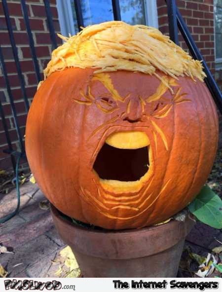 Funny Donald Trump Halloween pumpkin � Hilarious Halloween pictures @PMSLweb.com