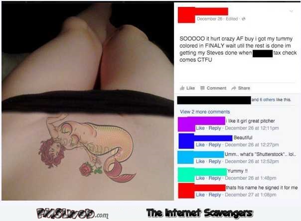 Funny facebook fake tattoo fail @PMSLweb.com