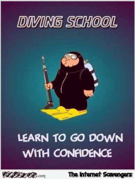 Funny diving school adult humor @PMSLweb.com