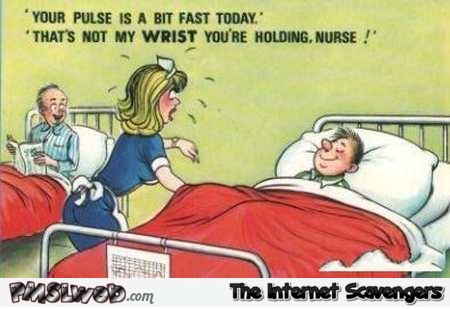 Your pulse is a bit fast today funny adult cartoon @PMSLweb.com