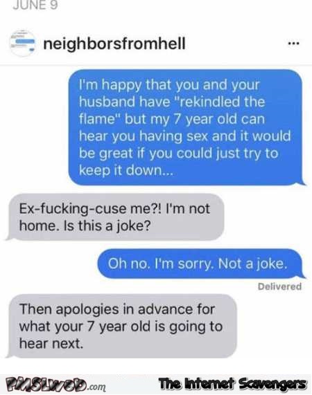 Funny cheating neighbor text message fail @PMSLweb.com