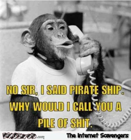 I said pirate ship funny sarcastic meme @PMSLweb.com
