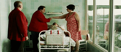 Man in hospital receives a drop of sweat funny gif @PMSLweb.com