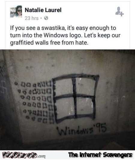 Funny swastika graffiti solution