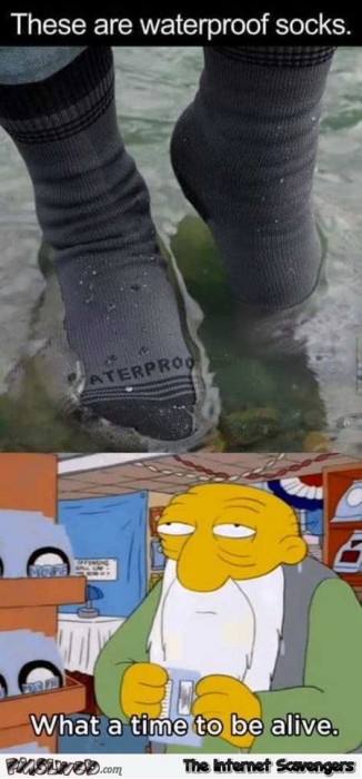 Funny waterproof socks meme