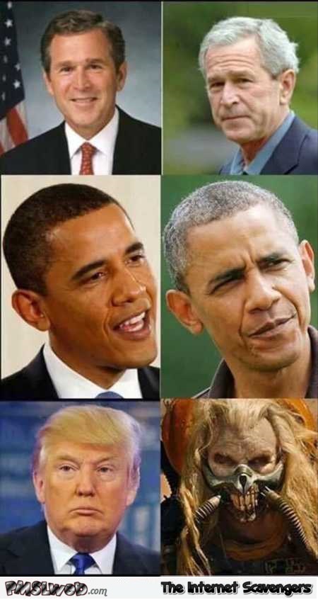 US presidents before vs after humor @PMSLweb.com