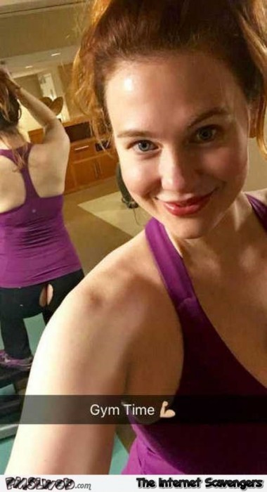 Funny Gym time selfie fail