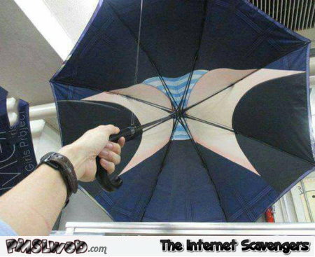 Funny Japanese school girl umbrella