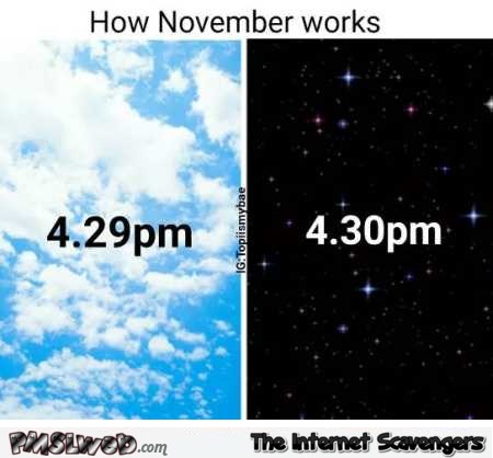 How November works funny meme @PMSLweb.com