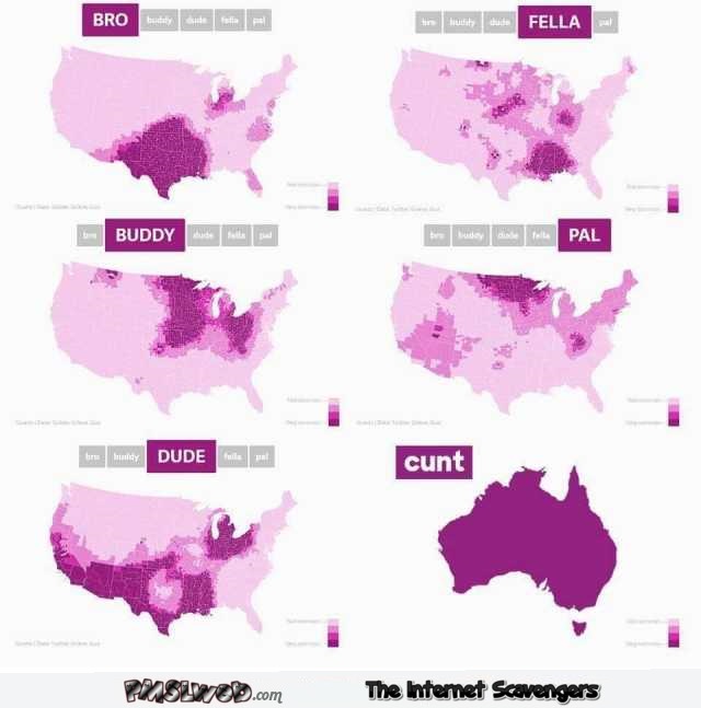 Funny region map of nicknames – TGIF you laugh you lose @PMSLweb.com