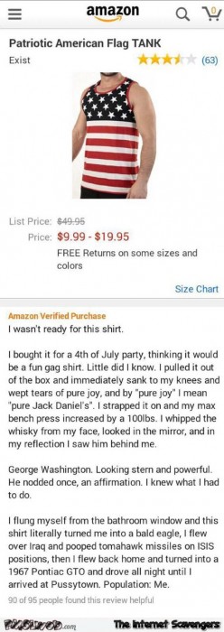 Funny American flag tank top review