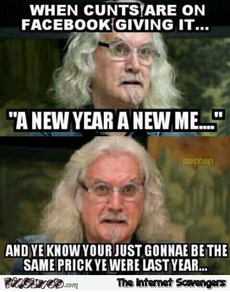 Funny New year resolutions on Facebook meme