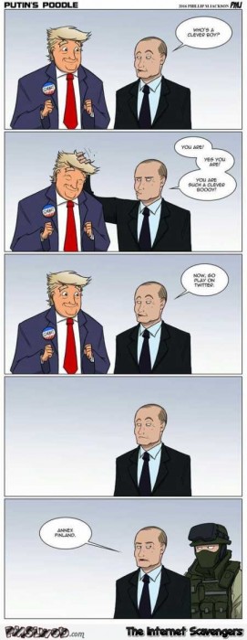 Putin’s poodle funny cartoon