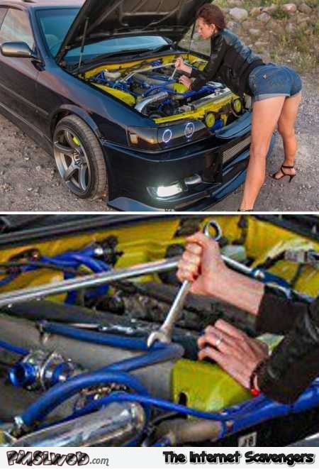 Funny female mechanic fail @PMSLweb.com