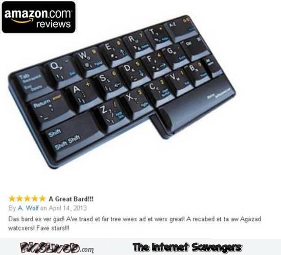 Funny Amazon keyboard review @PMSLweb.com
