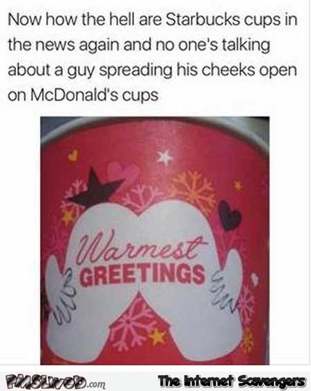 Funny Christmas McDonalds cup fail @PMSLweb.com