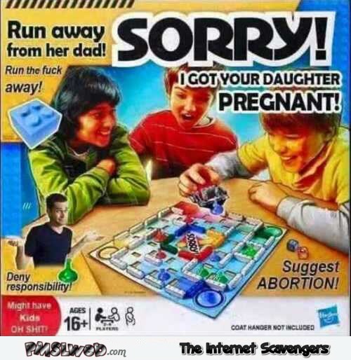 Sorry I got your daughter pregnant funny board game