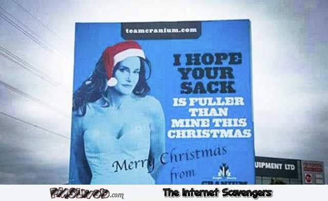 Funny Caitlyn Jenner Christmas billboard – Christmas humor @PMSLweb.com