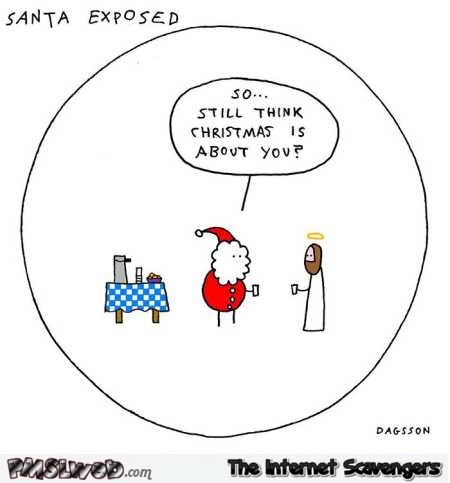 Funny santa exposed Christmas cartoon