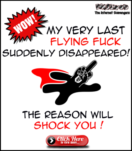 Funny sarcastic flying fuck click bait @PMSLweb.com