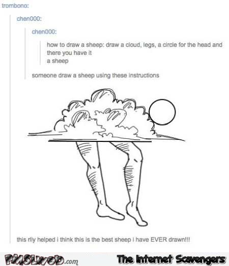 How to draw a sheep Tumblr humor @PMSLweb.com